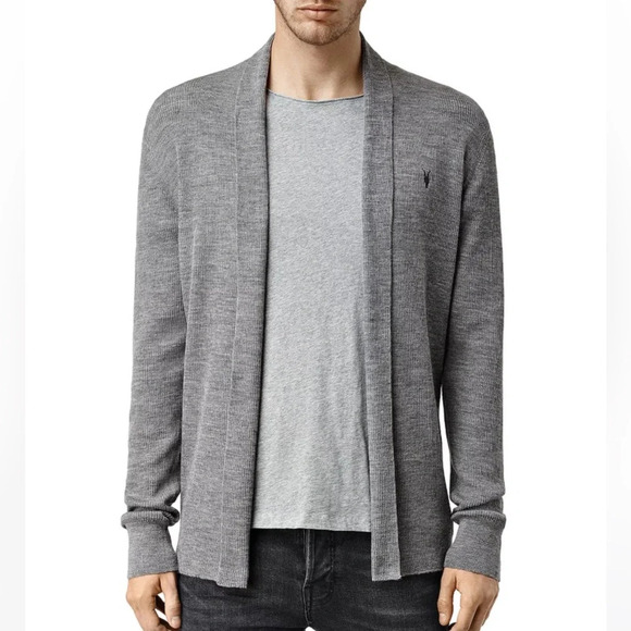 ALL SAINTS NWOT Mode Merino Open Cardigan Sweater‎ in Gray - Picture 1 of 14